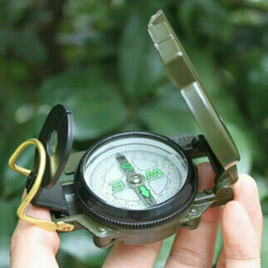 Lensatic Compass Military Camping Survival Marching Plastic Pocket Army Style