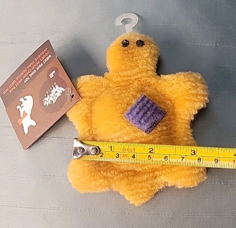 West Paw Small Tiny Turtle Yellow Squeaky Dog Toy