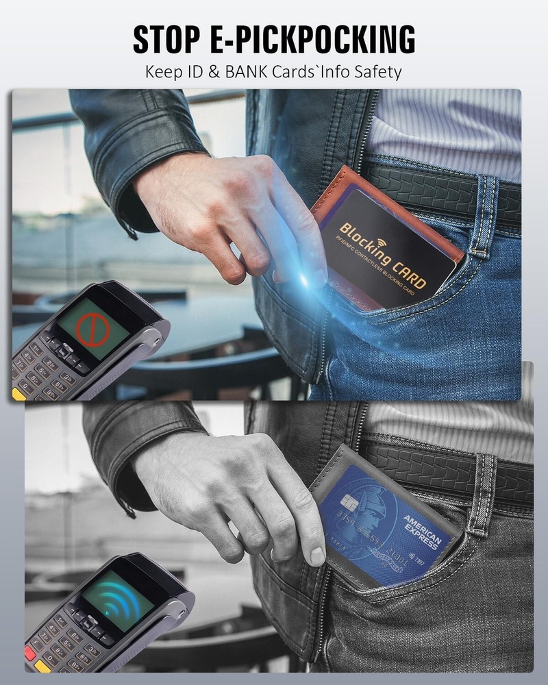 RFID Blocking Cards 4 Pack, Contactless NFC Debit Credit Card Passport Protector