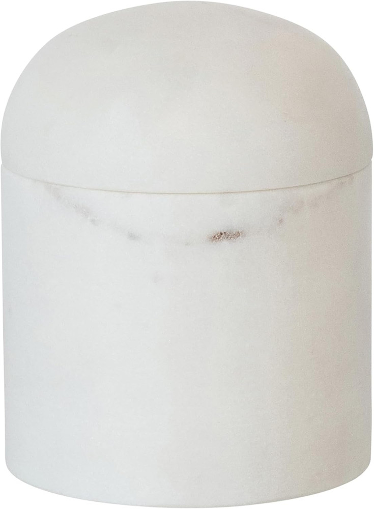 round Marble Salt Cellar, White