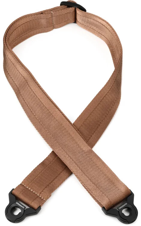 D'Addario Auto Lock Guitar Strap - Umber Brown