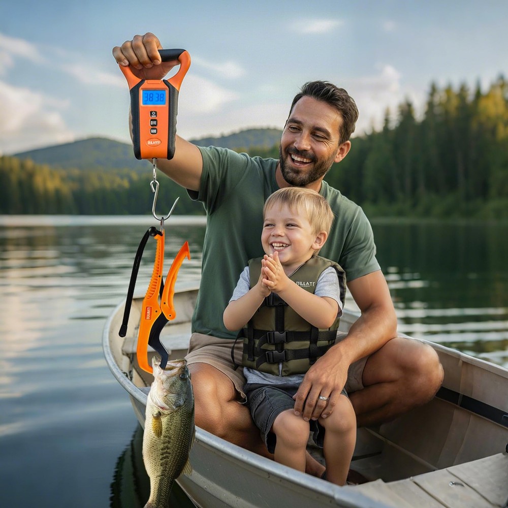 Fish Scale Digital Waterproof Floating LCD 110lb Capacity Memory Storage