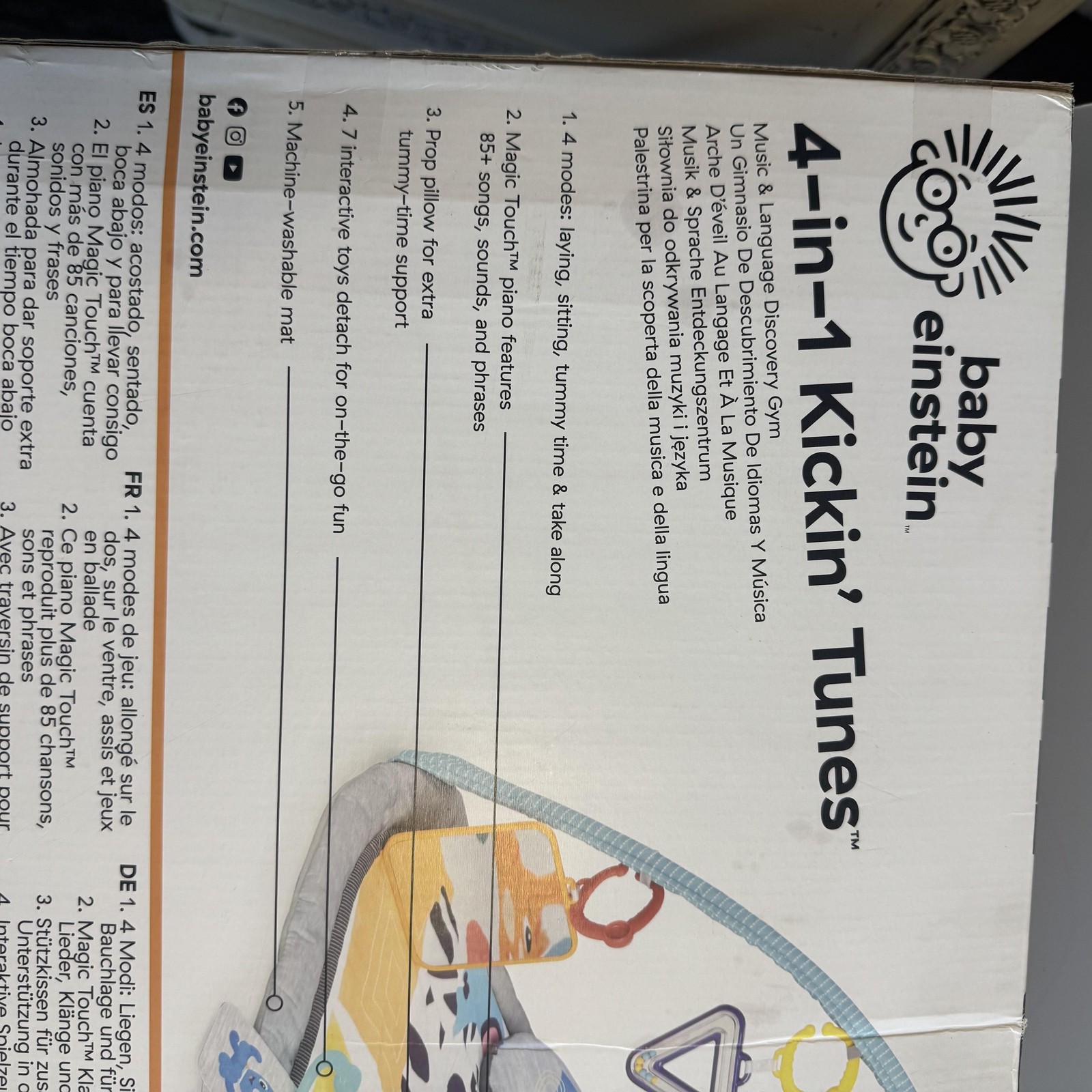 Baby Einstein 4-in-1 Kickin' Tunes Activity Gym Play Mat Piano Multicolor Baby