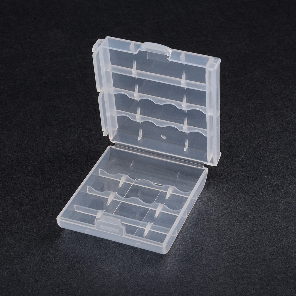 Portable Battery Storage Case Protective Container Clear for AAA/AA Batteries