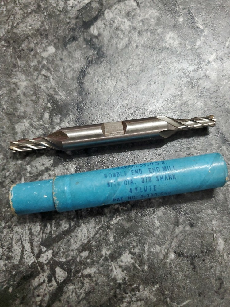 Brown Sharpe Sharpaloy 4-Flute Mill double end 3/16 455c6