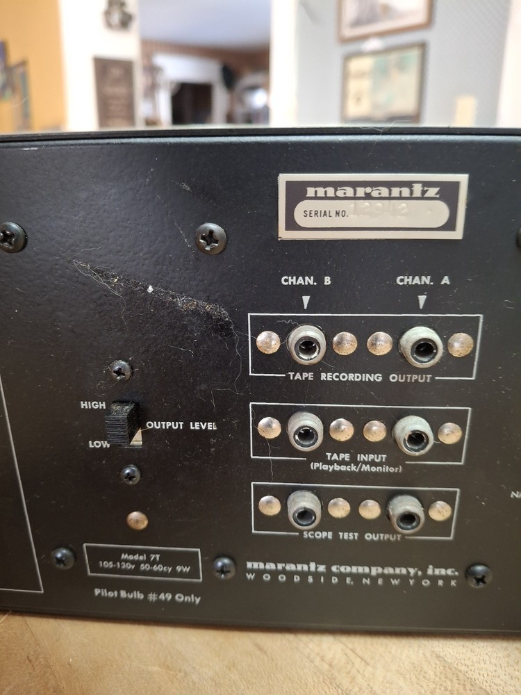 Vintage MARANTZ Model 7T Pre Amplifier Stereo Console Solid State Silver WORKS