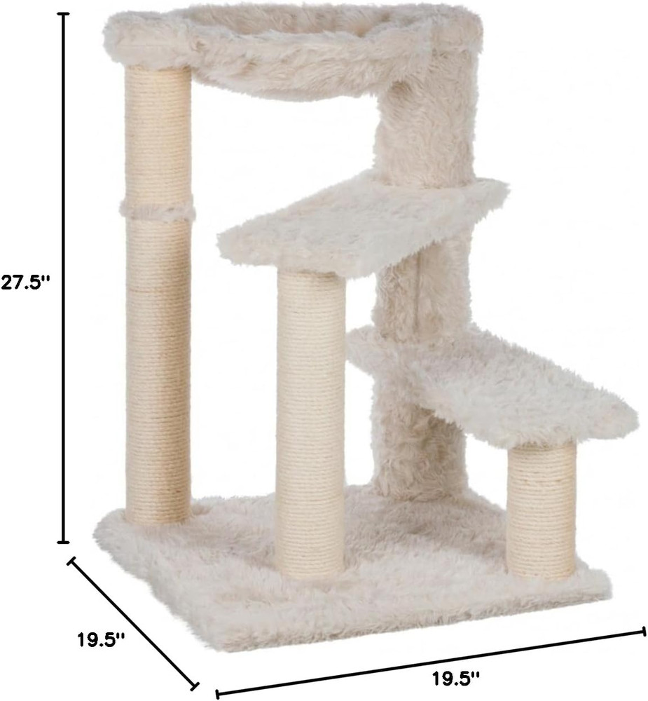 Baza Scratching Post – Cat Tower with Jute Posts, Hammock & Step Platforms – Ind