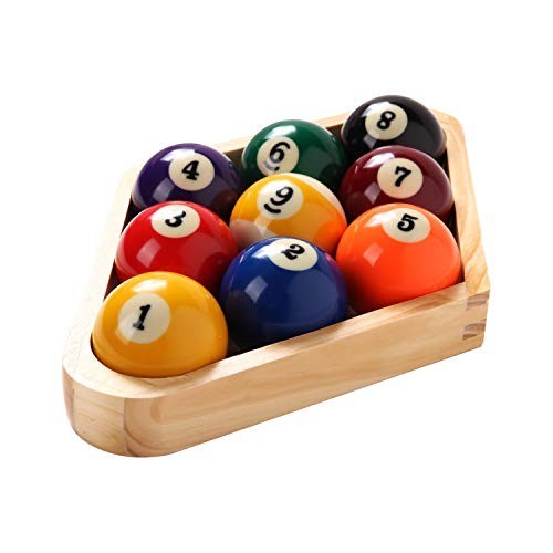 Complete Billiard Balls Set with Triangle Rack, 9-Ball Diamond Rack, Cue Chalks