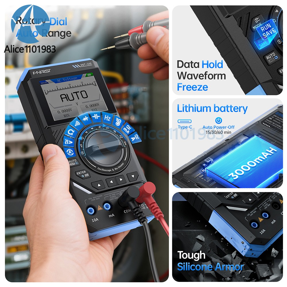 FNIRSI 2C23T 2C53T Digital Oscilloscope Multimeter Function Signal Generator