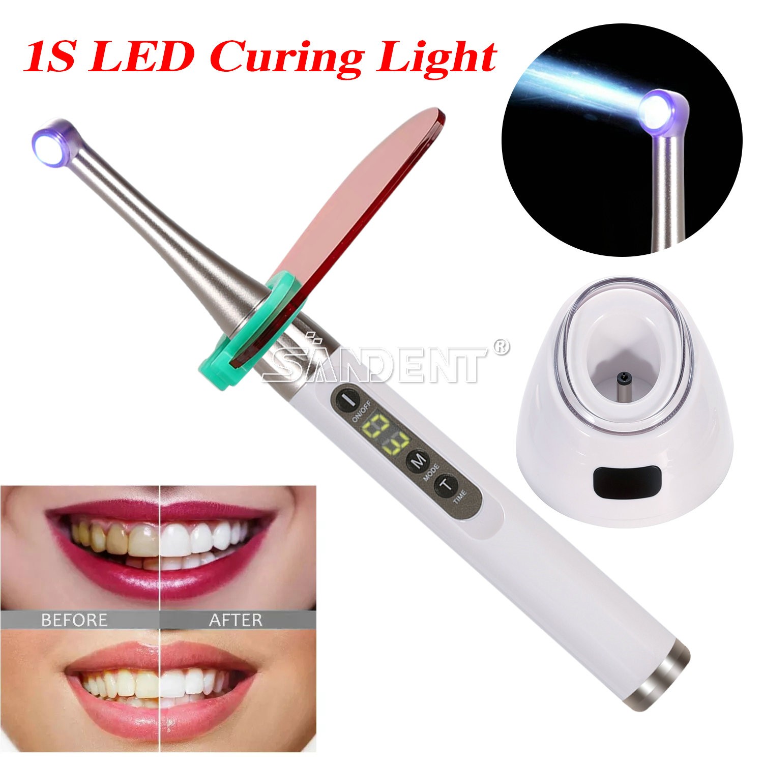 Dental Woodpecker Style iLED Wireless Curing Light Lamp 1 Sec Cure