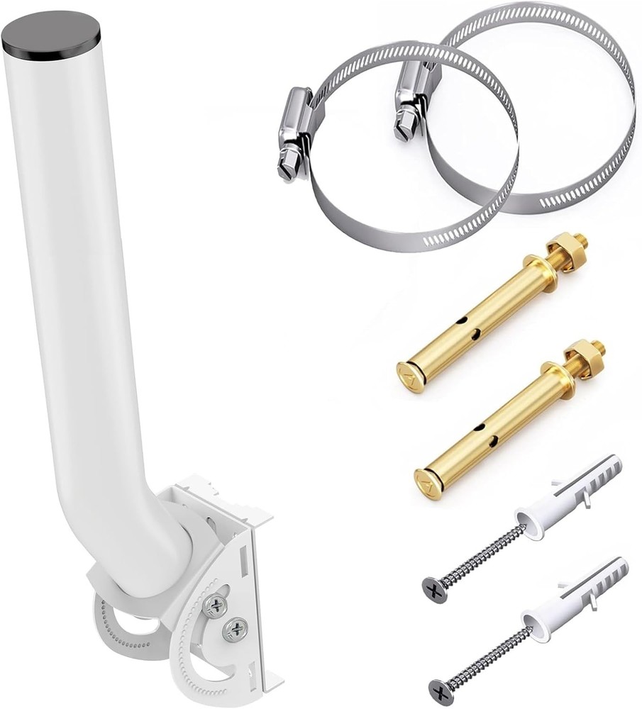 Universal Antenna Mount, 12'' Pole and Wall-Mounted Mounting Bracket Mast for Ou