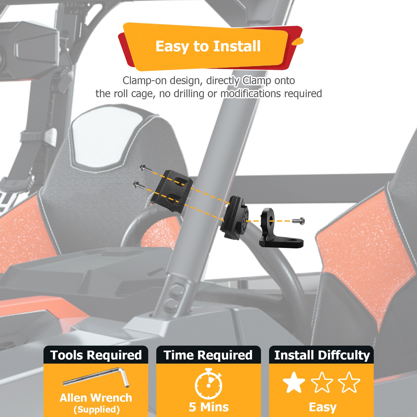 2x 4ft RGB LED Whip Lights Pro-fit Mounts Kit For Can Am Defender 2016-2025