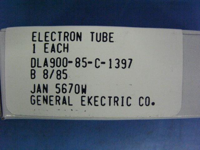 (1) Electron Tube GE JAN 5670w Twin Triode Vacuum tubes. NOS