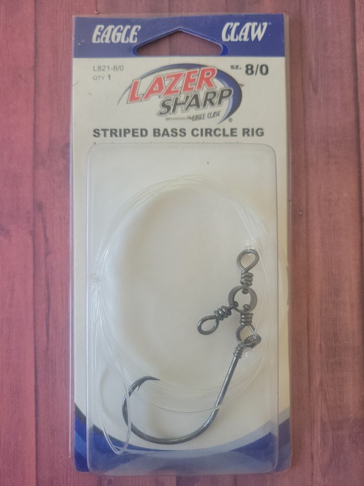 Qty 2 Eagle Claw Striped Bass Circle Rig Size 8/0