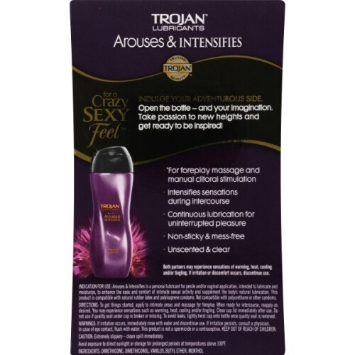 2 Pack Trojan Arouses & Intensifies Lubricant 3 Oz Each