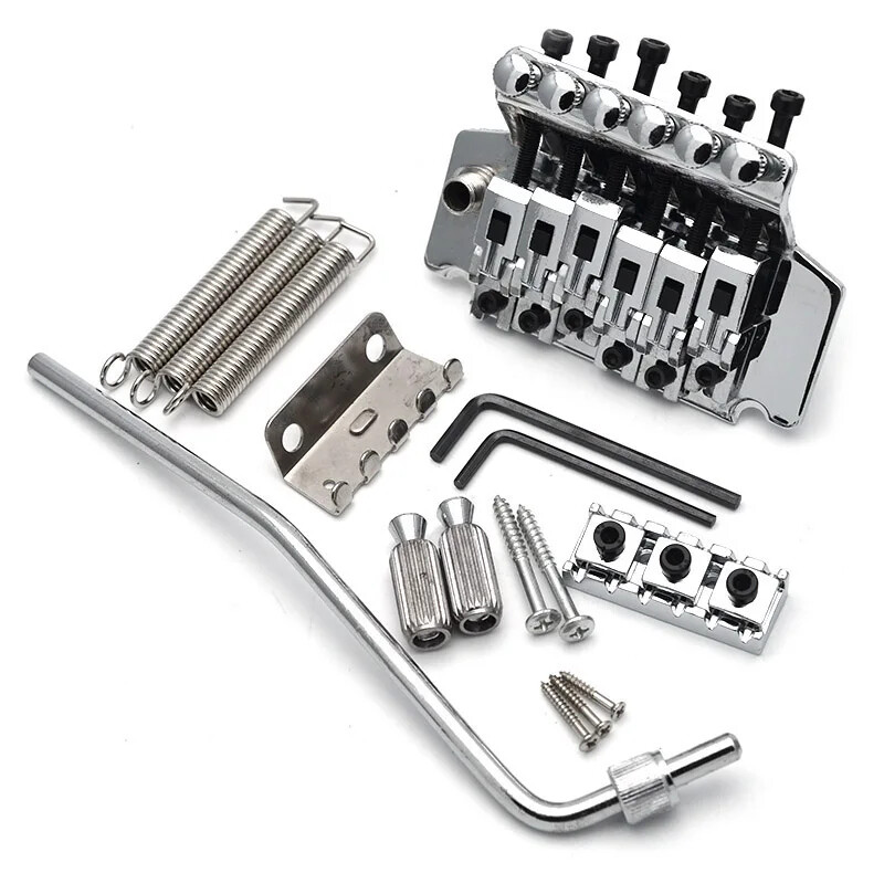Chrome Guitar Double Locking Tremolo System Bridge for Strat ST Floyd Rose