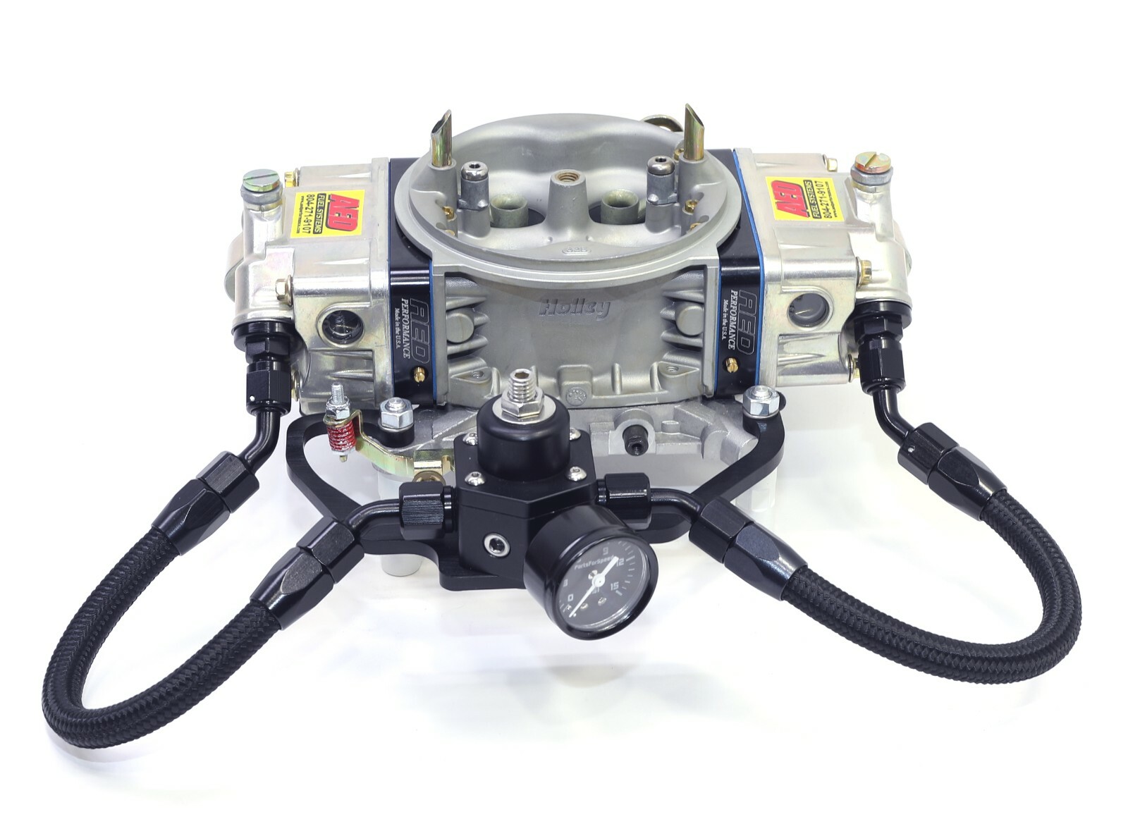 Fuel Pressure Regulator, Gauge, Bracket, Holley Carburetor Fuel lines Kit USA