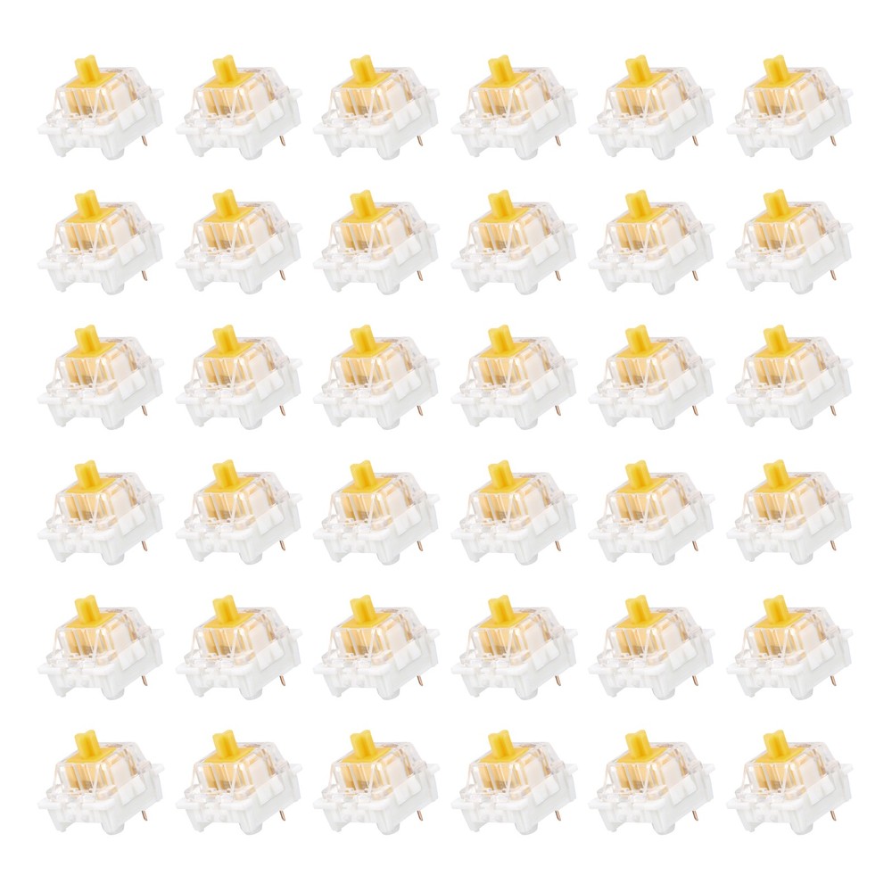 36pcs Yellow Keyboard Switches 3-Pin 45gf Linear Keyboard Switch Replacement