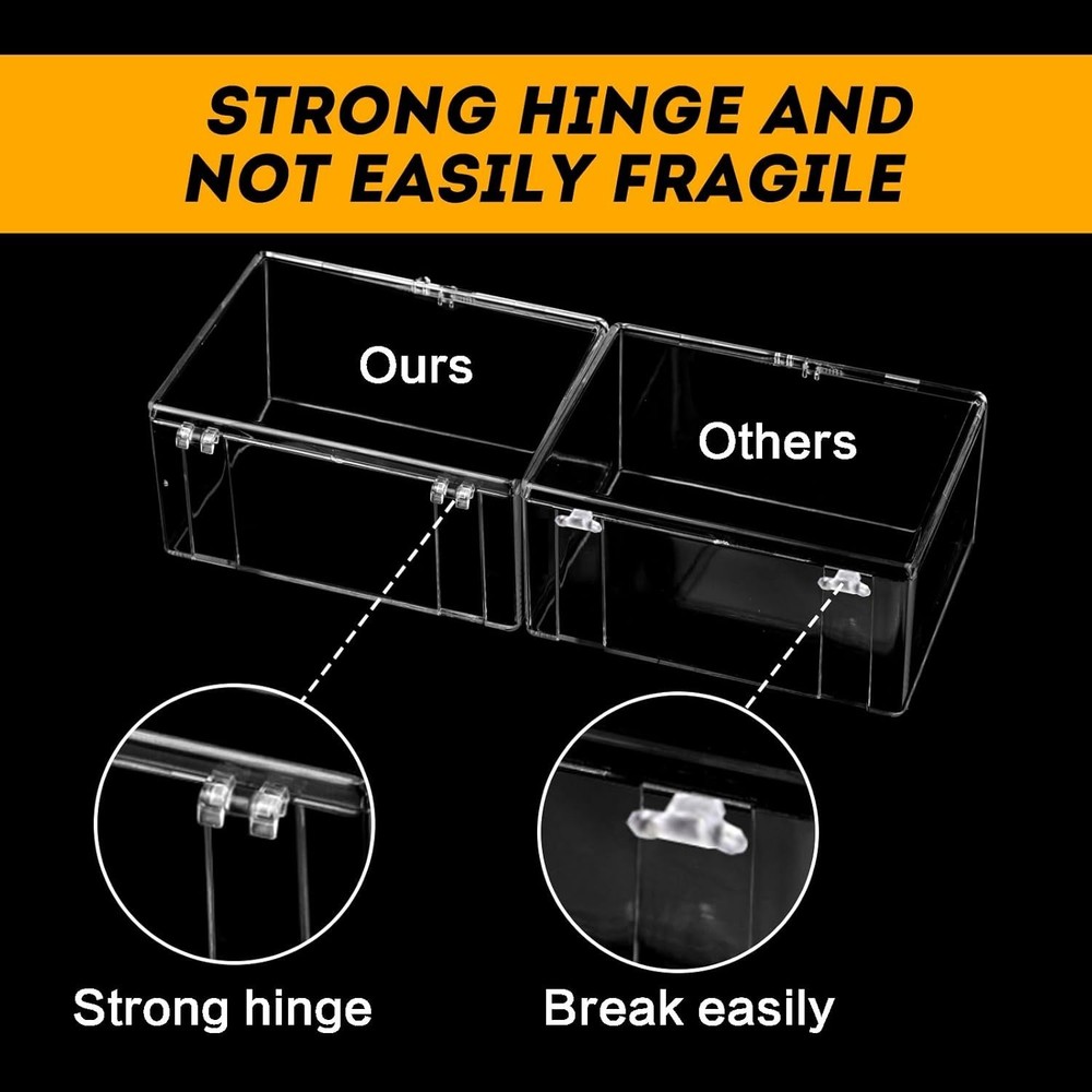 10-Pack 100-Count Hinged Trading Card Storage Boxes - Clear Deck Case Collection