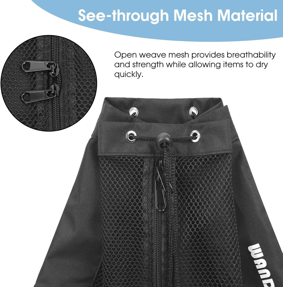 Swim Bag Mesh Drawstring Backpack Beach Backpack for Swimming, Gym, and Workout