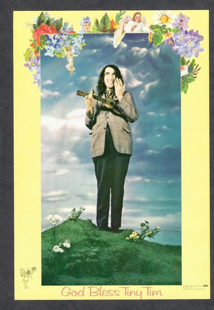 Tiny Tim 1968 Libra Artworks "God Bless Tiny Tim" Handbill Postcard NM+