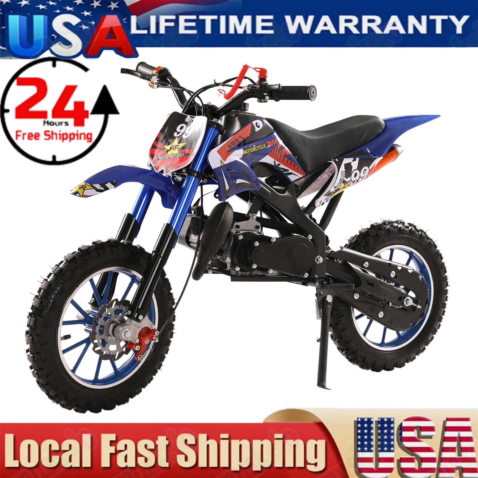 50cc Dirt Bike - KIDS Motocross Sport Gas 2 stroke Engine Motocross Motorcycle