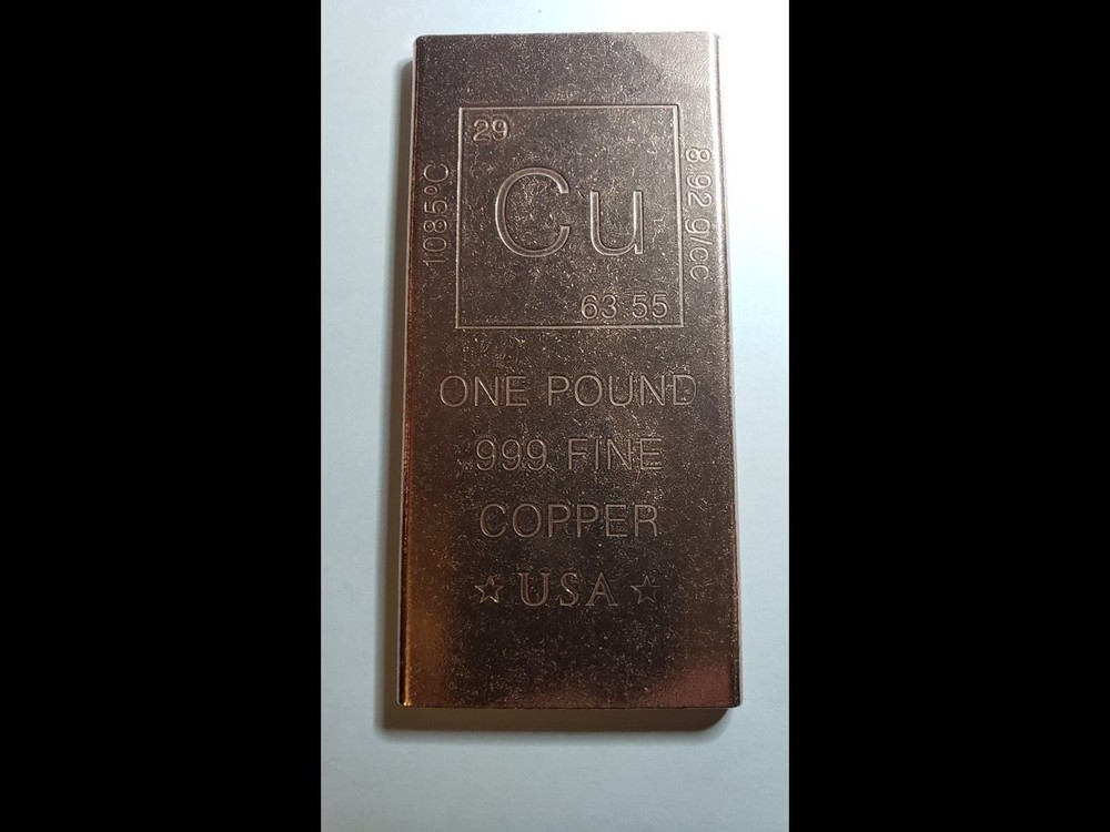 One Pound Solid Fine Copper Bar -Elemental Collection