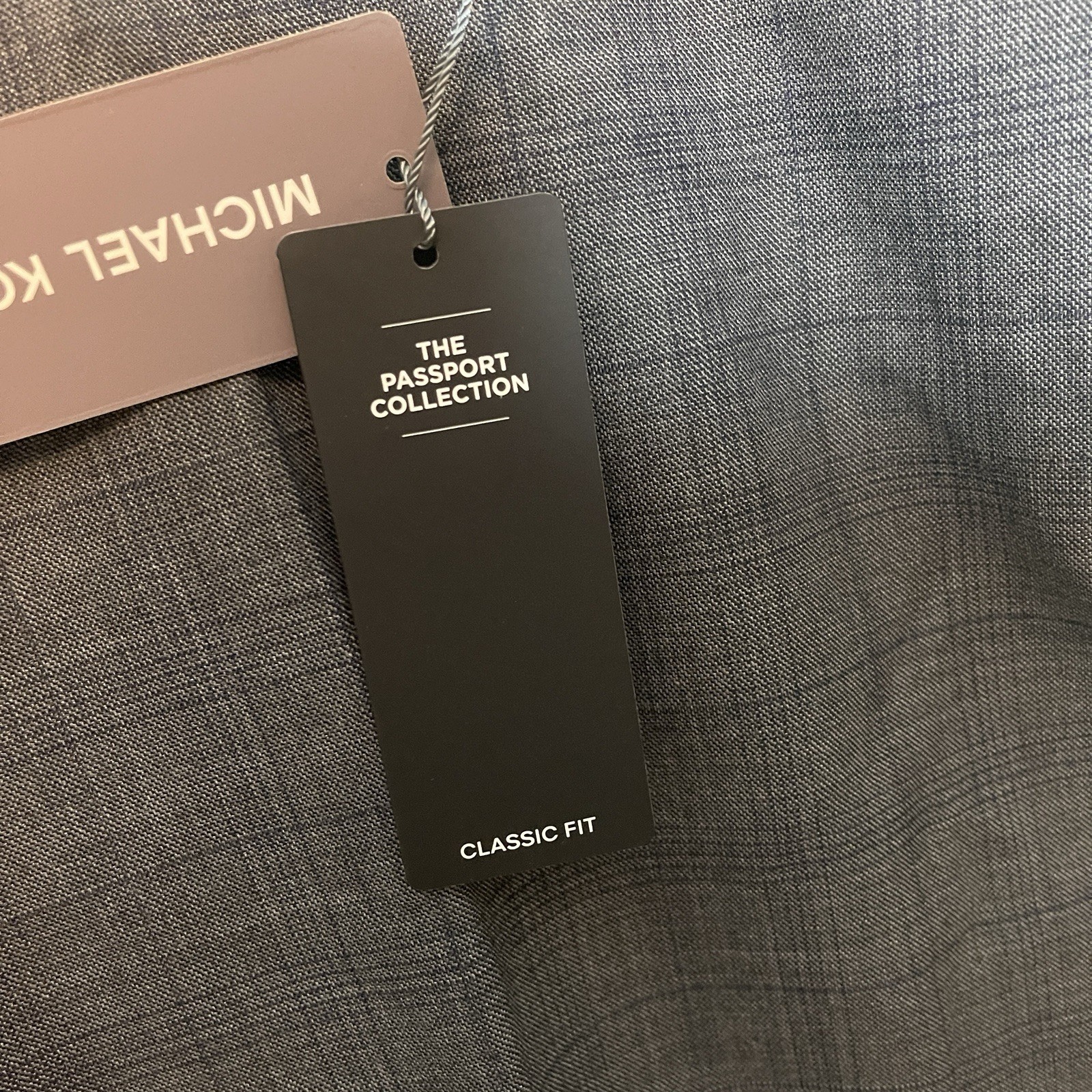 Michael Kors Mens Malone Classic Fit Plaid Stretch Suit Pants Gray Blue Passport