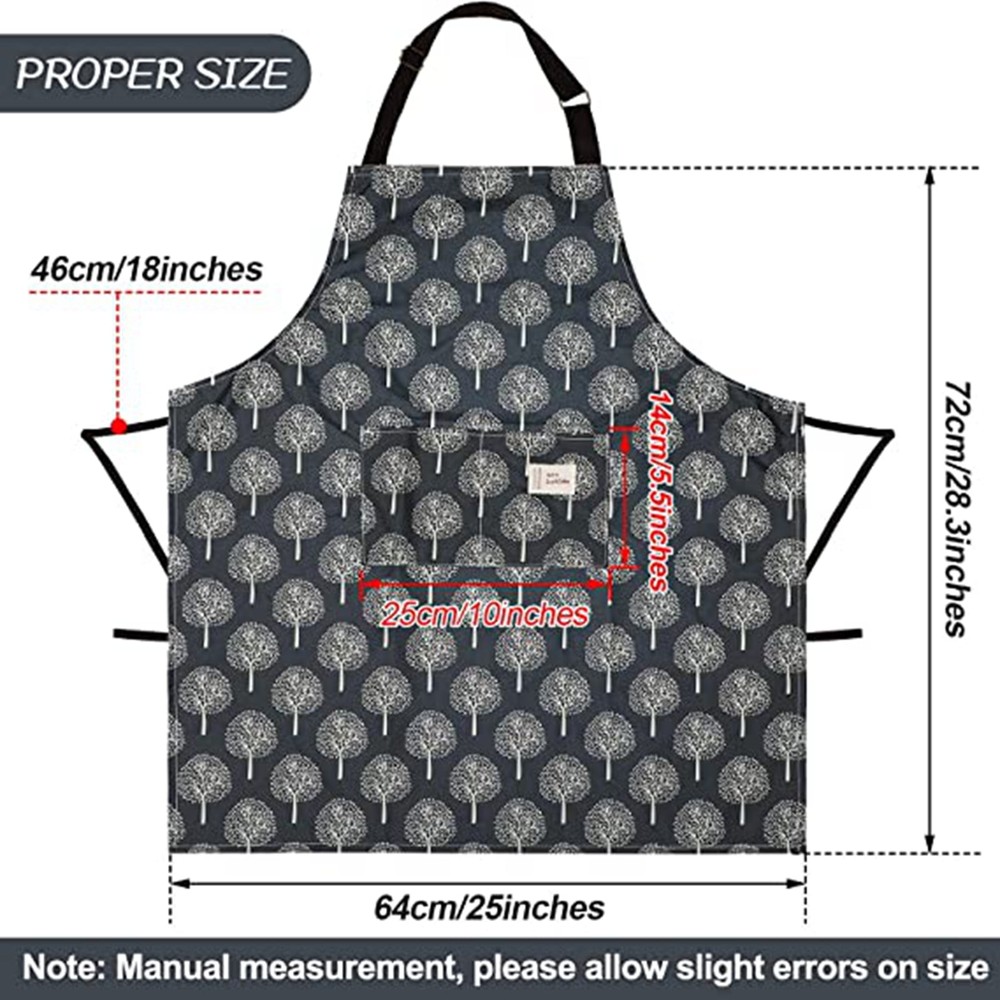 3 Adjustable Aprons Waterproof 2 Pockets Baking Household Cleaning