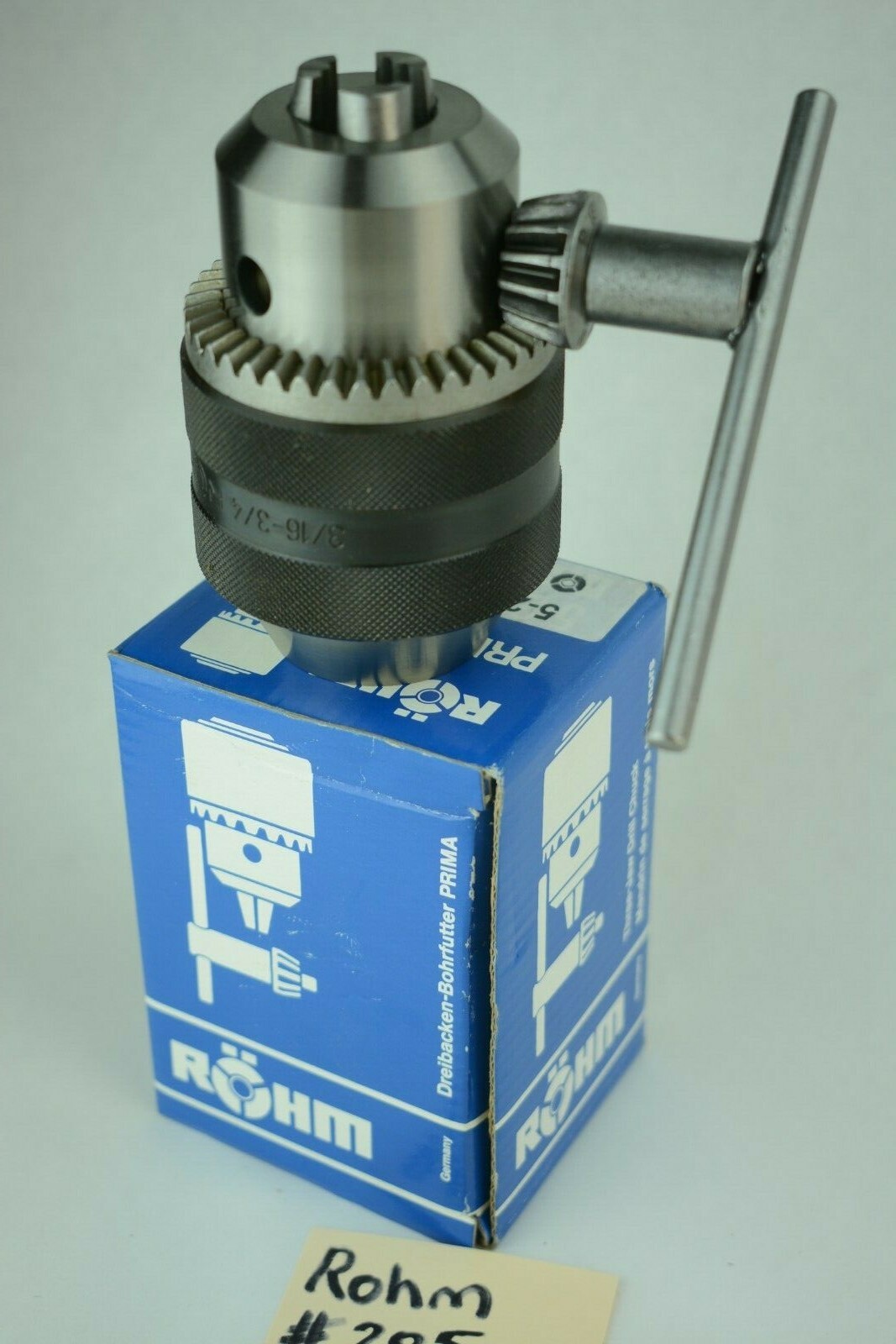 Rohm Germany Quality Precision Drill Chuck & Key 3/16"-3/4" 4JT #4 Jacobs Taper