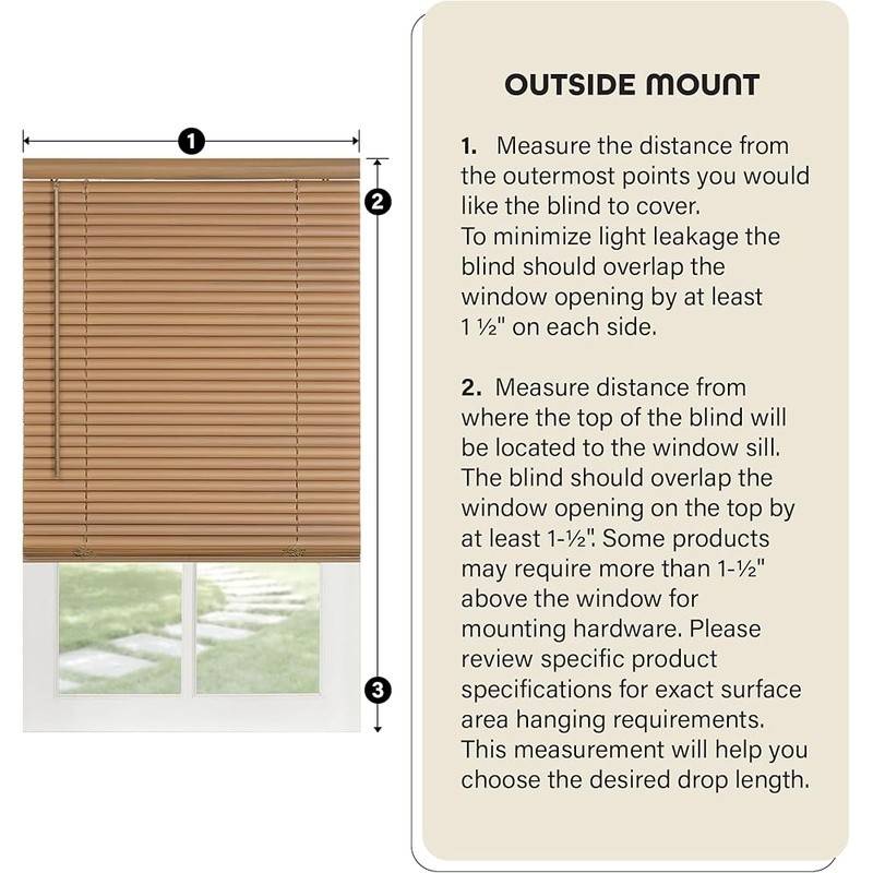 Cordless Vinyl Mini Blinds Light Filtering Easy Install Child Pet Safe