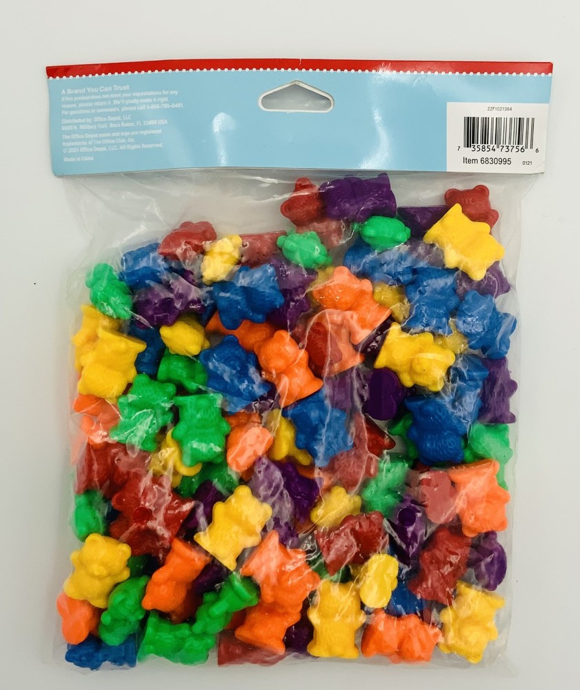 Office Depot Math Manipulative Bear Counters | Pre-K | Assorted Colors | 102 CT