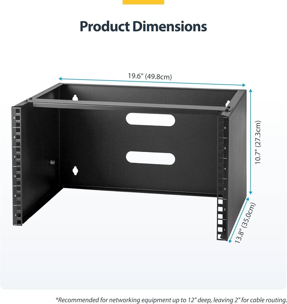 6U Wall Mount Network Rack for Servers, 14 Inch Deep with Mounting Hardware