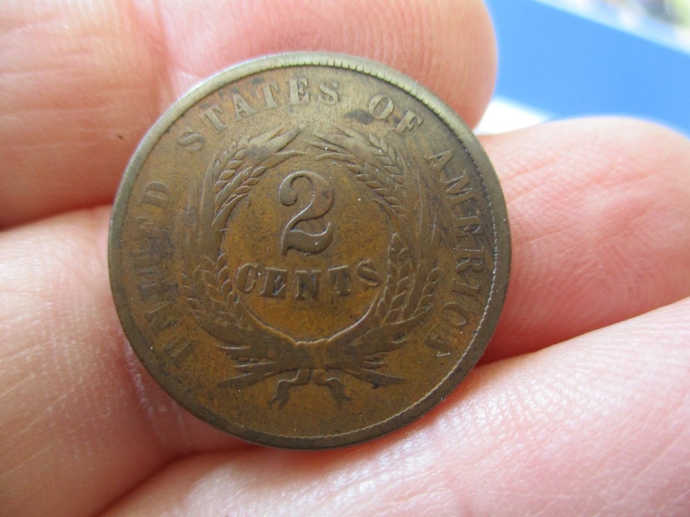 1864 2 Cent piece, nice midgrade bwon coin, defect free! $24