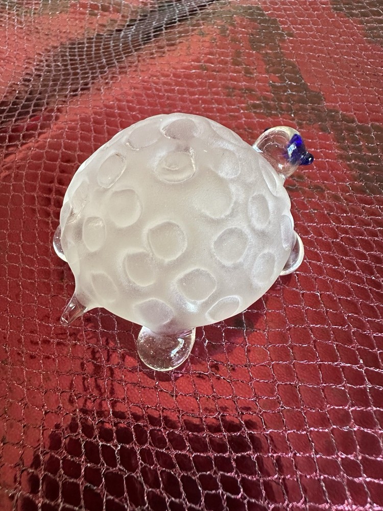 Frosted Crystal Turtle Figurine