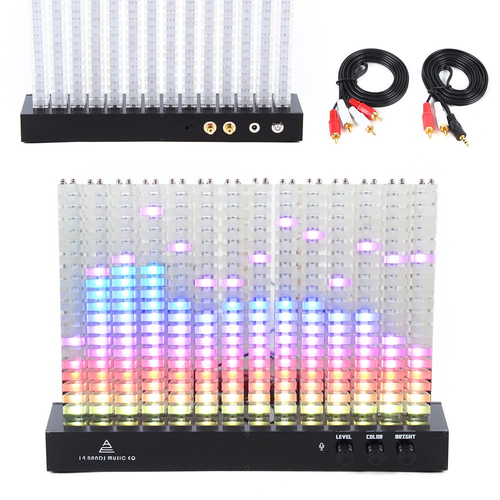LED Music Spectrum Display Analyzer Stereo Audio Level Indicator 14-Segment Lamp