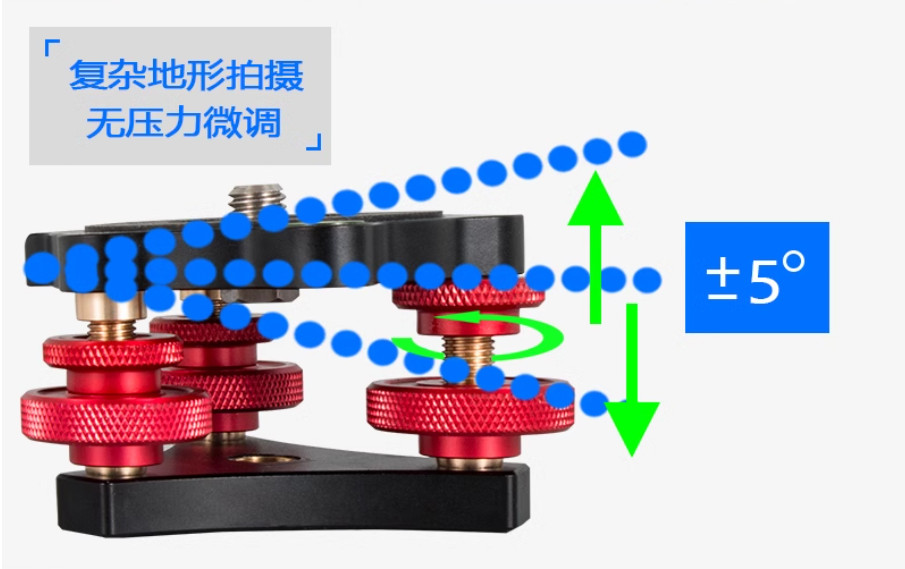 Camera Fine Adjustment Level Table ±5° Precise Level Adjustment Seat Universal T