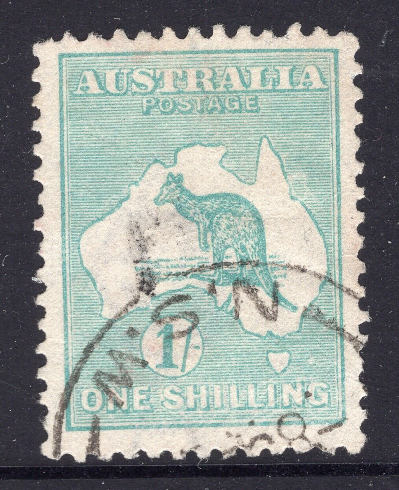 Australia Roo Kangaroo 1/- Shilling Emerald 3rd WMK   REF:R1S10