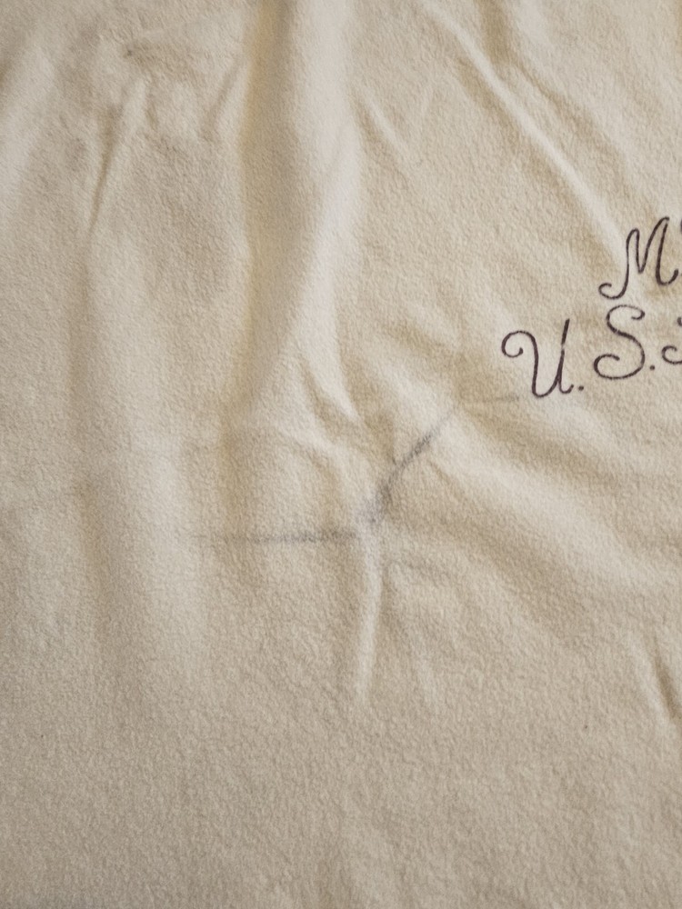 Vintage Marshall Field & Co 1944 WWII US Army MD Wool Blanket 76x54 Pre Owned A4