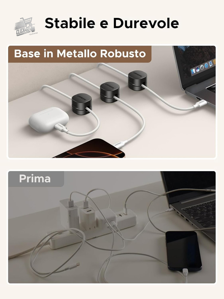 [6 Pieces] Spring Cable Clips [91° Rotation] Magnetic [360° Rotating]