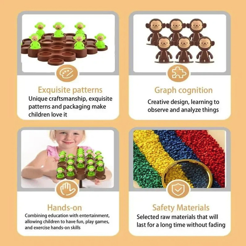 1set Monkey Balance Math Toy Kids Learning Scale Counting Game - NEW