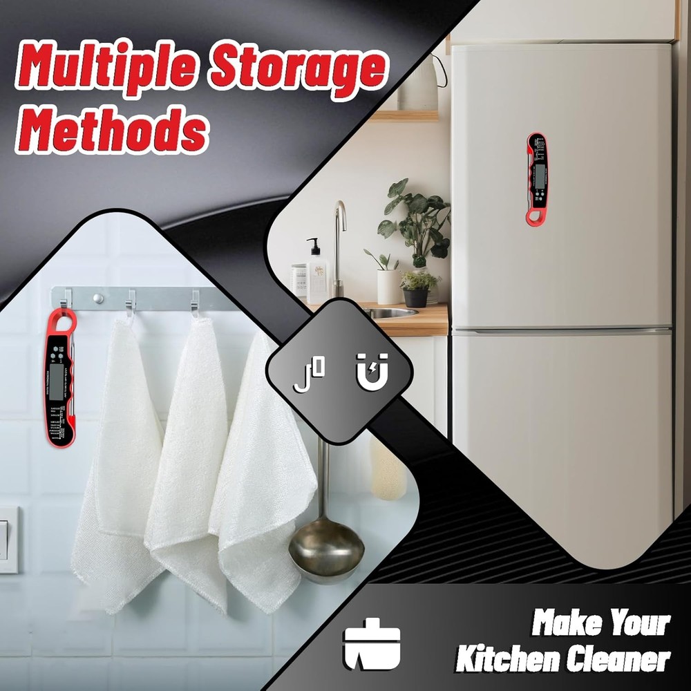 Meat Thermometer Digital, Instant Read Meat Thermometer with Backlight & Magnet