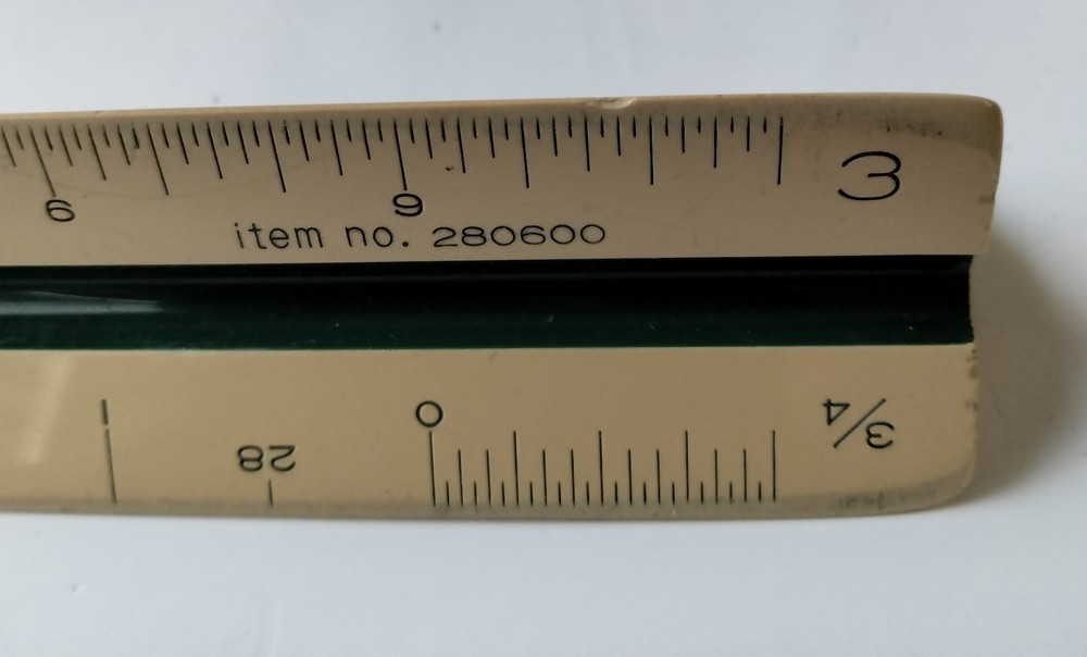 Vtg Charrette 600 Triangle Drafting Ruler Architect Engineering Scale 280600