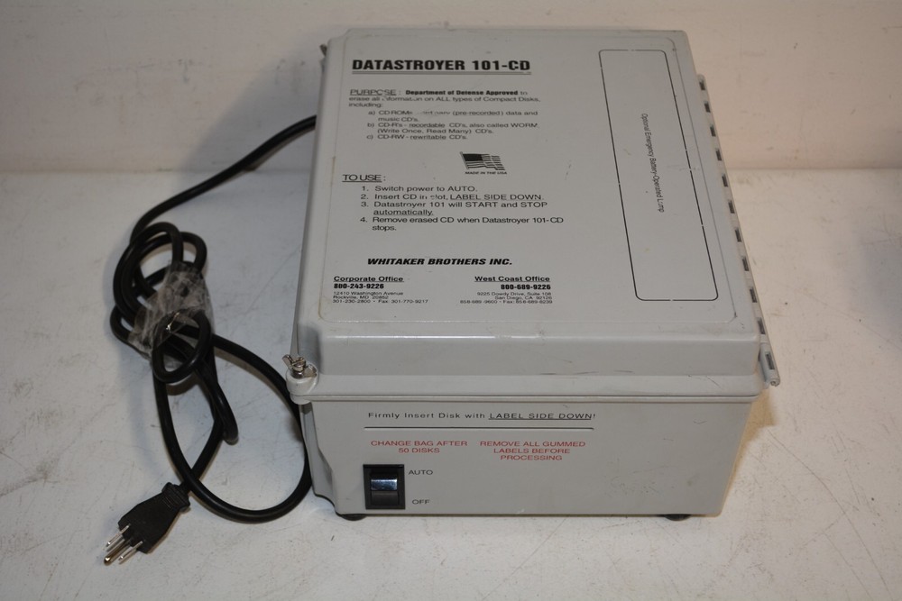 Datastroyer 101-CD Whitaker Brothers (CD Destroyer) #W5606