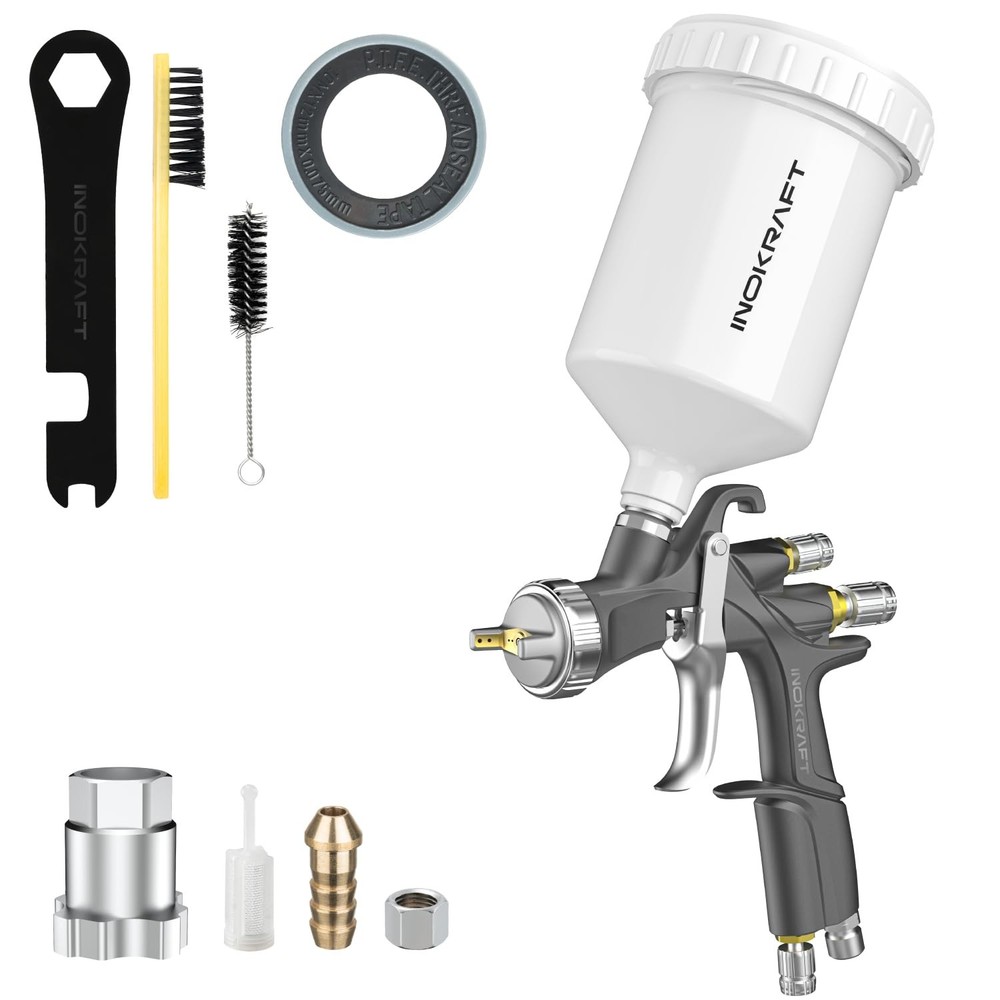 InoKraft D1 LVLP Air Spray Gun Basic Kit, Ease Gray