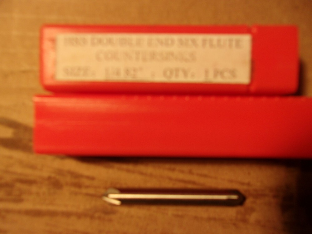 HSS double end six flute countersink 1/4" 82 degree