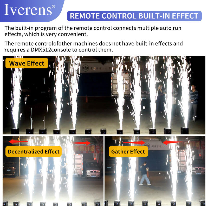 Cold Spark Machine Firework Machine DMX DJ Stage Effect 2PCS with Flight Case