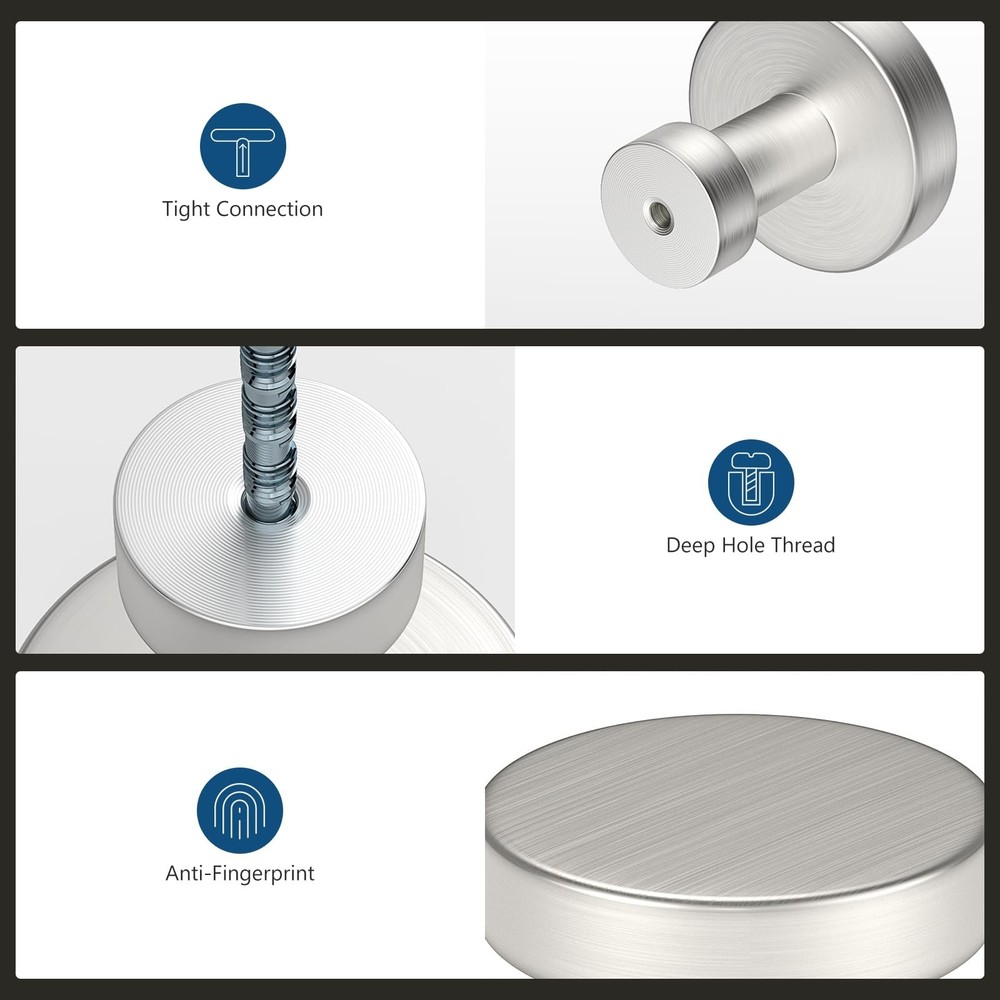 5 Pack Cabinet Knobs Brushed Nickel - Solid Drawer Knobs for Dresser, Modern ...