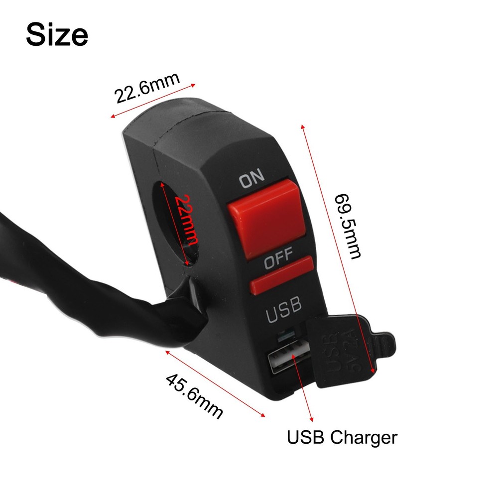 Convenient Motorcycle USB Charger with Built In Headlight Functionality