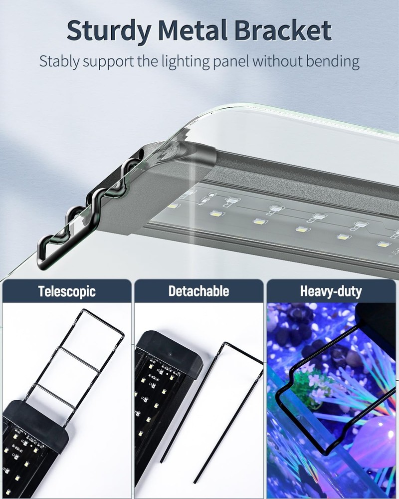 Pawfly 6 W Extendable Aquarium LED Light for 6 to10 6"-10", Basic with Timer
